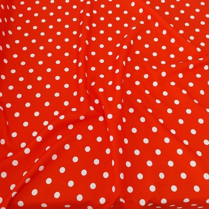 B-Stretch Αλέκιαστο - Κόκκινο με λευκό πουά