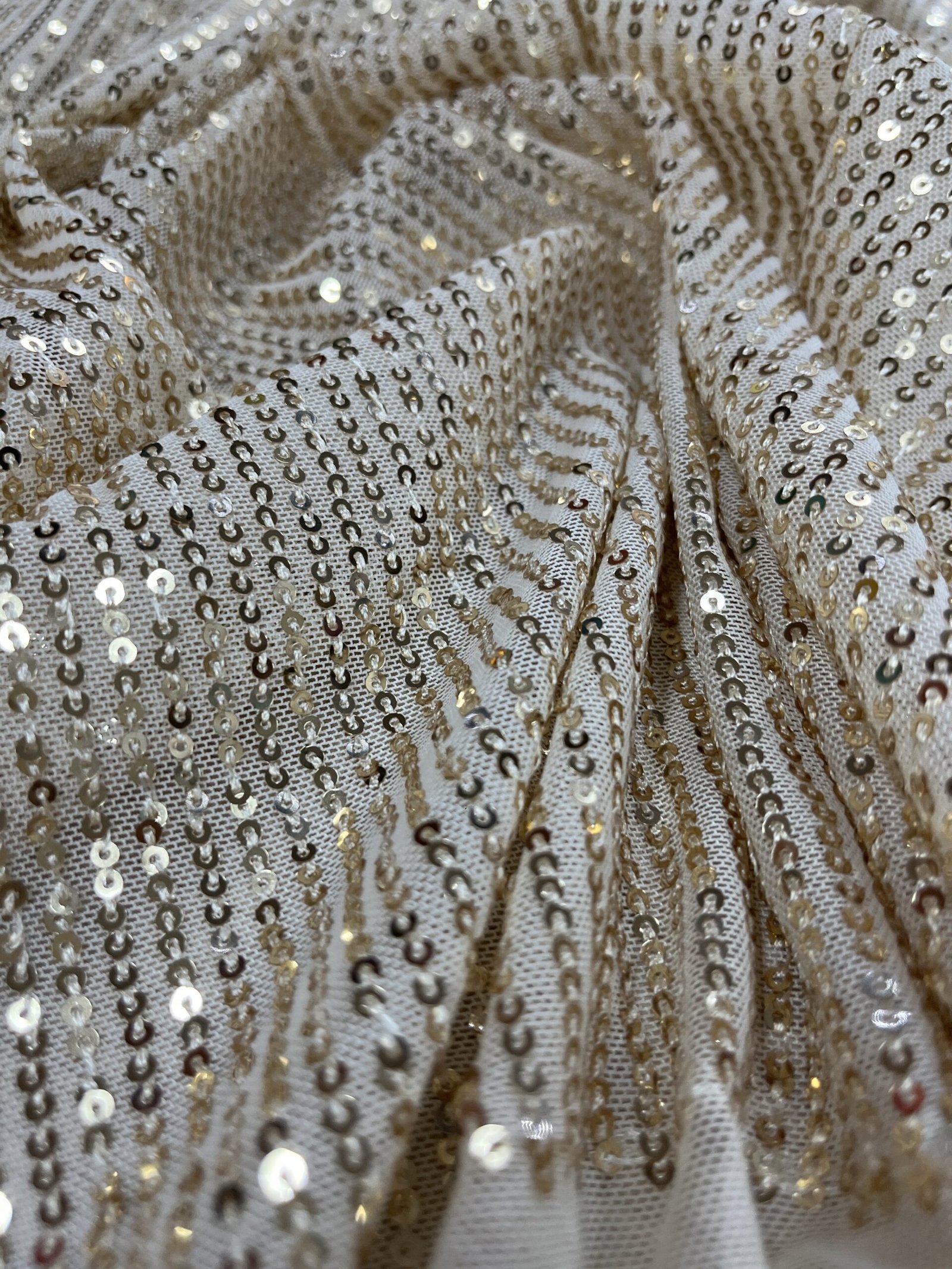 Παγιέτα ελαστική - Μπεζ με Ασημί - Image 2