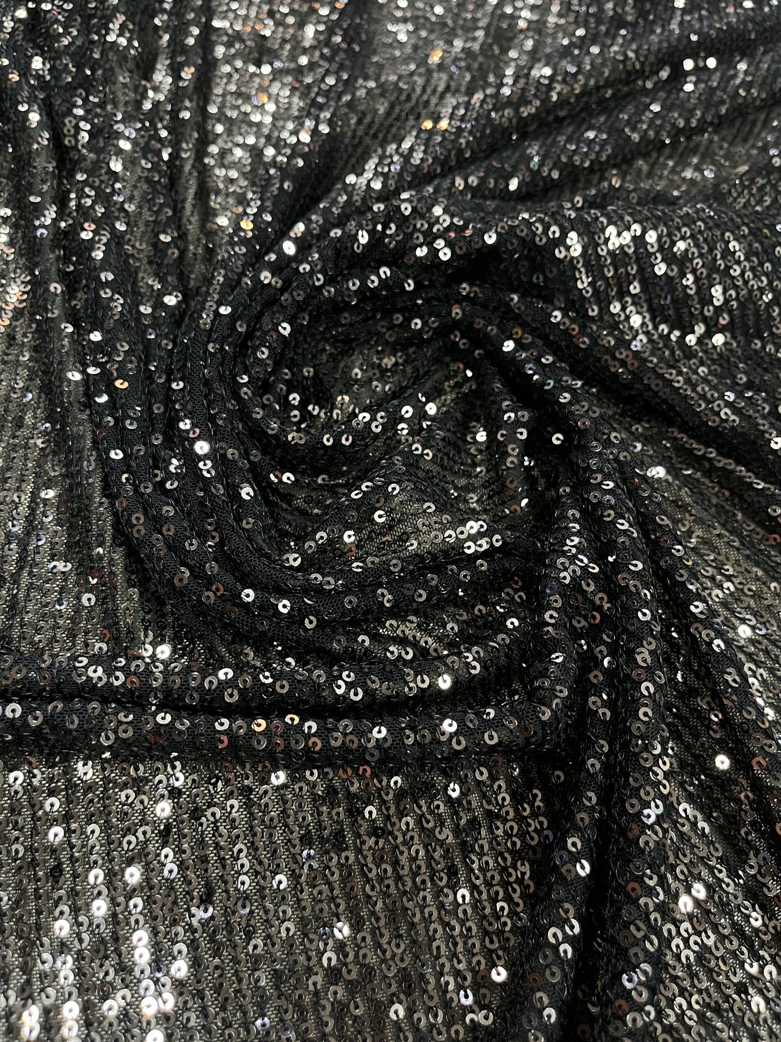 Παγιέτα ελαστική - Μαύρη με Ασημί