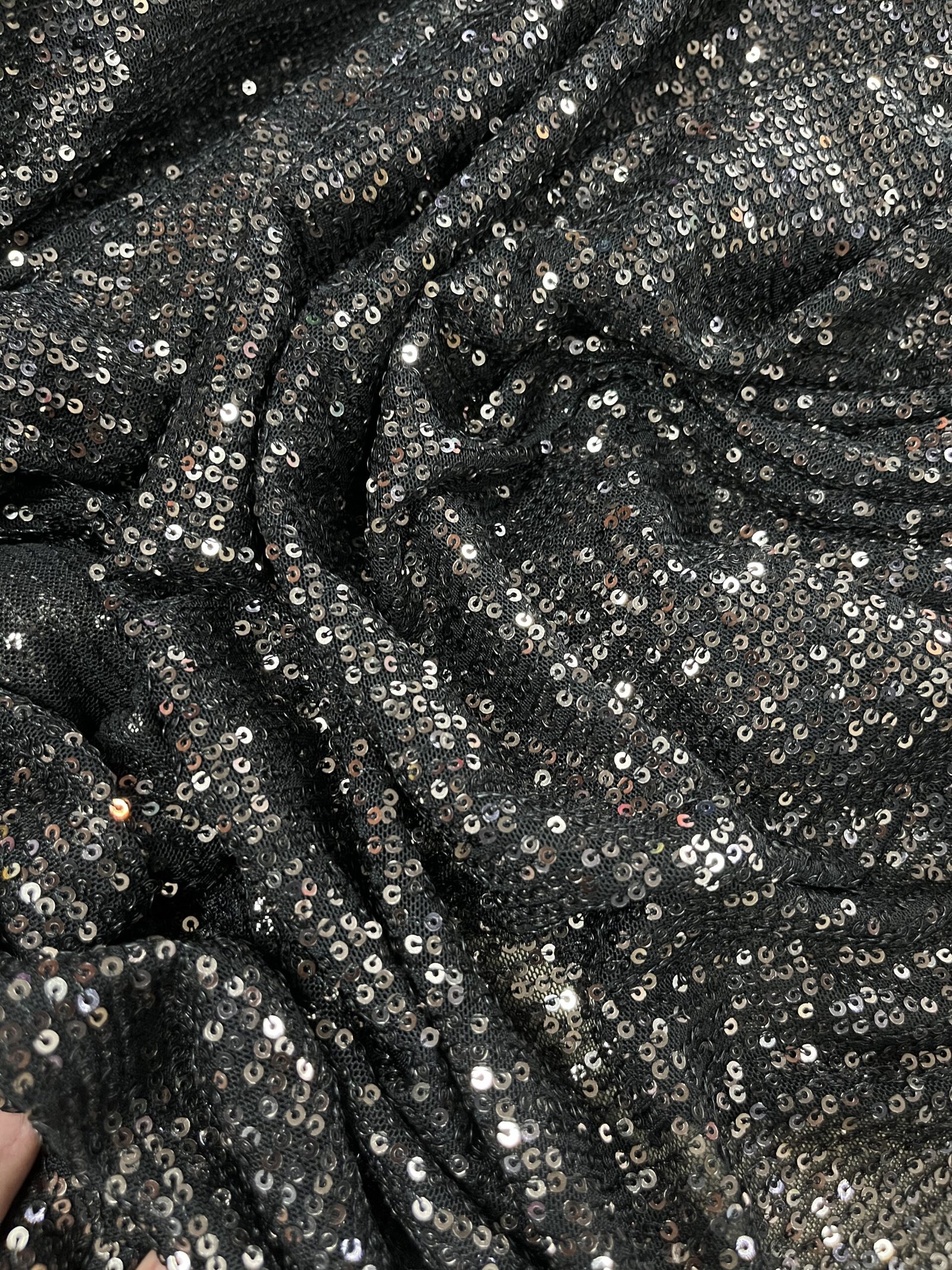 Παγιέτα ελαστική - Μαύρη με Ασημί - Image 2