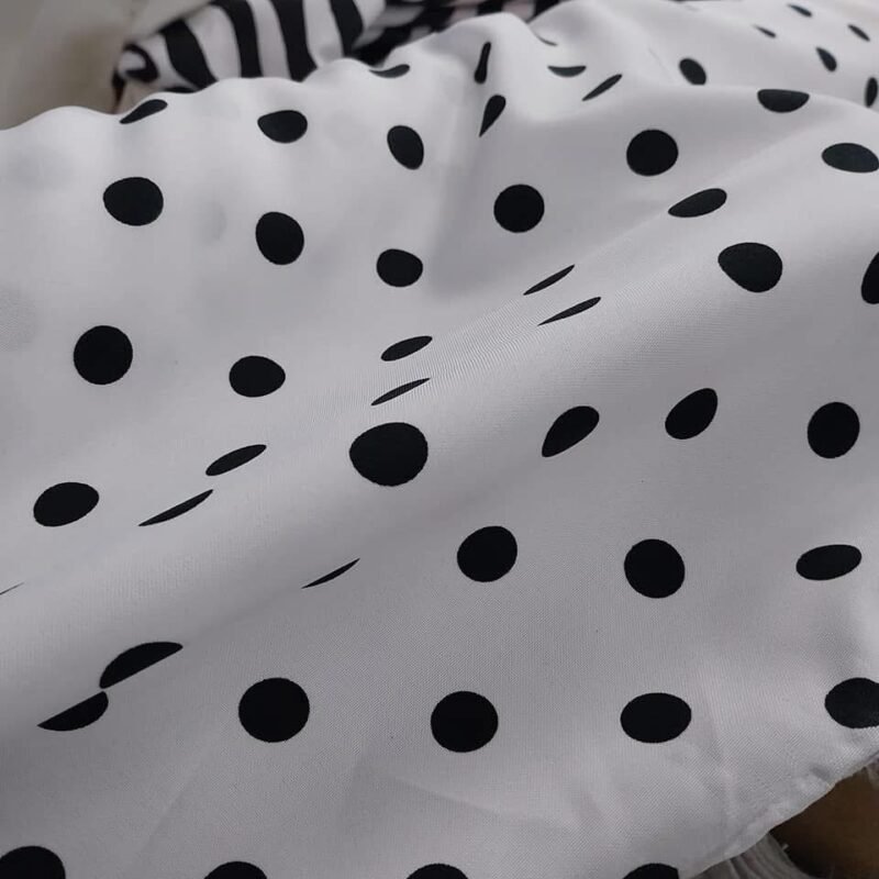 B-Stretch Αλέκιαστο - Λευκό με μαύρο πουά