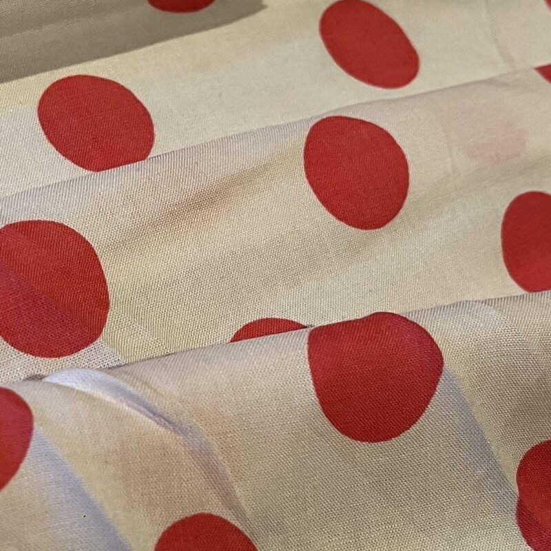 Βισκοζ σταθερό - Πουά κόκκινο μέγαλο με λευκή βάση