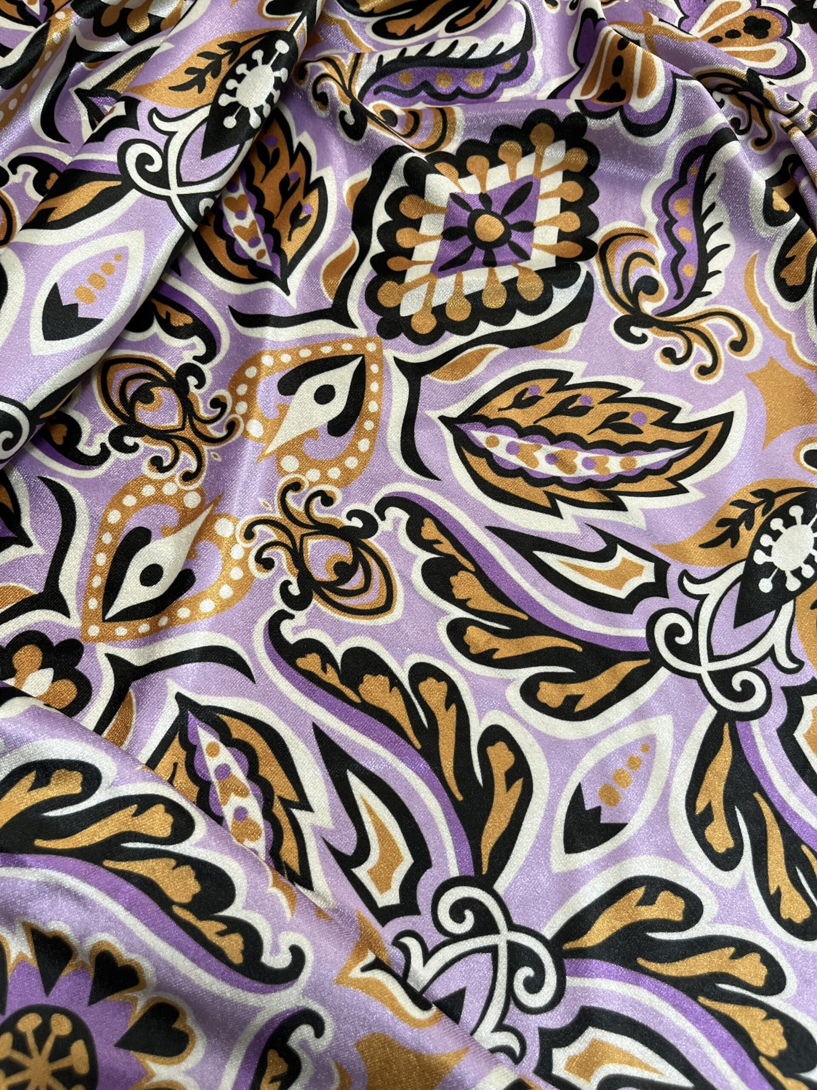 Βελούδο Σιφόν Ελαστικό - Λιλά με λαχούρια - Image 2