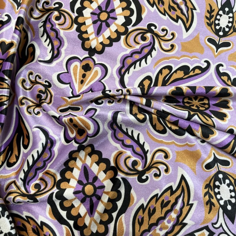 Βελούδο Σιφόν Ελαστικό - Λιλά με λαχούρια
