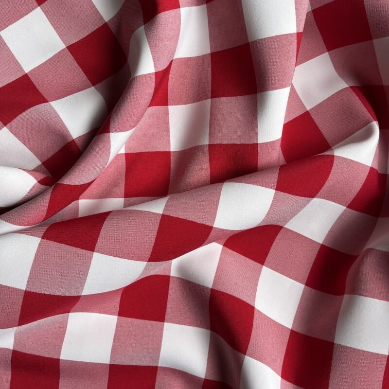 B-Stretch Αλέκιαστο - κόκκινο λευκό καρό