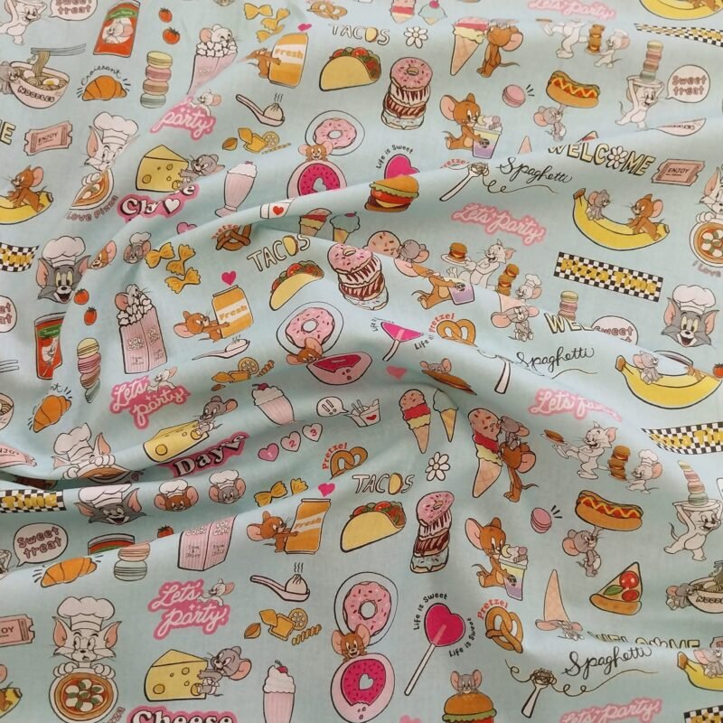 Ποπλίνα - 100% Βαμβάκι - Let's Party - Τομ & Τζέρι