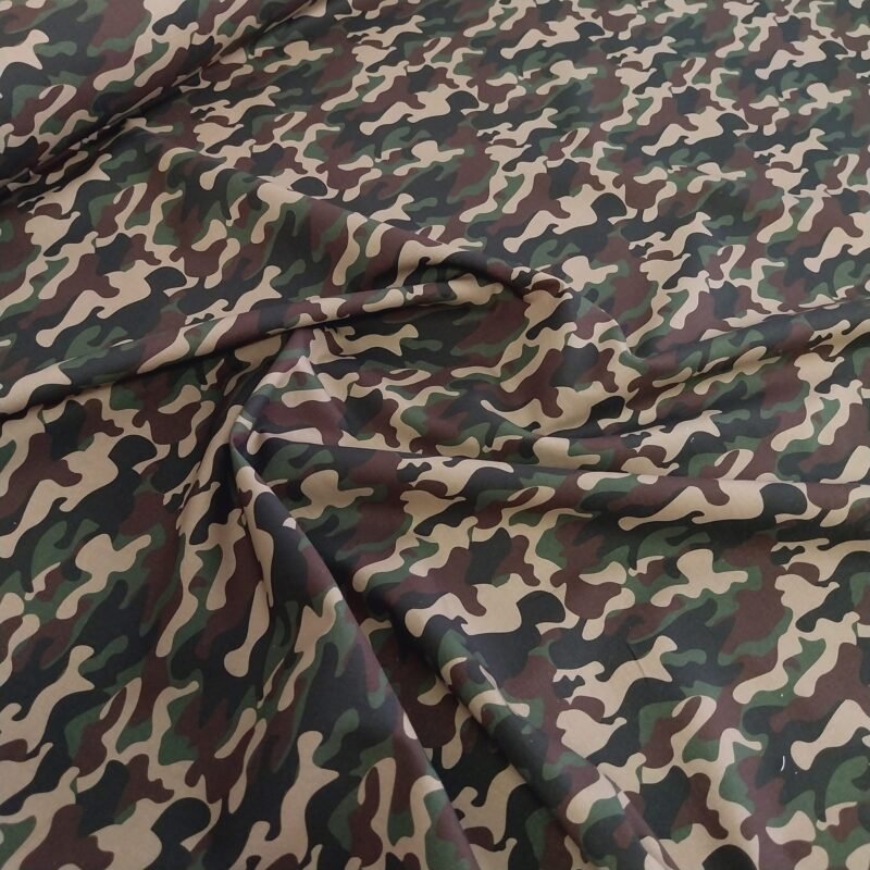 Ποπλίνα - 100% Βαμβάκι- Στρατιωτικό Σχέδιο - Χακί/Μπεζ