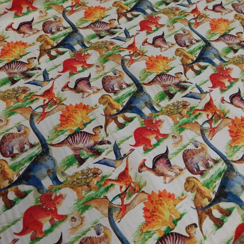 Ποπλίνα - 100% Βαμβάκι - Δεινόσαυροι & Παλαιολιθικό Τοπίο
