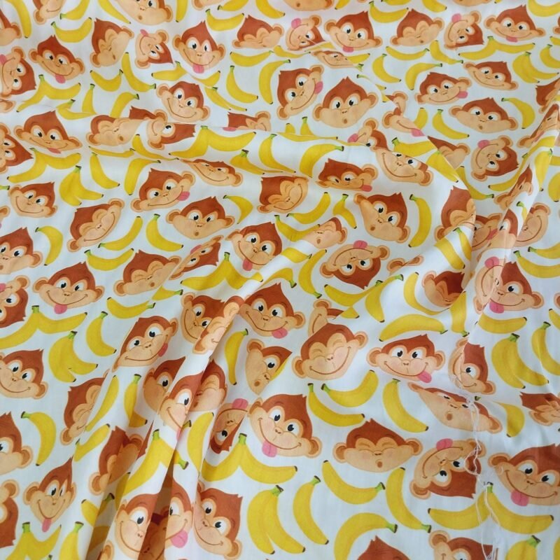 Ποπλίνα - 100% Βαμβάκι - Tropical Monkey Print