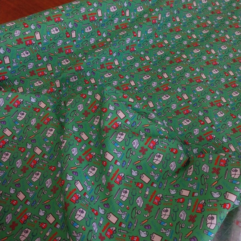 Ποπλίνα - 100% Βαμβάκι - Medical Symbols - Γιατροί & Νοσηλευτές