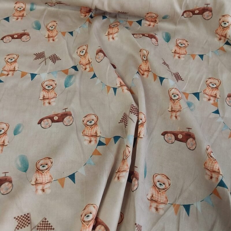 Ποπλίνα - 100% Βαμβάκι - Αρκουδάκια & Αυτοκίνητα