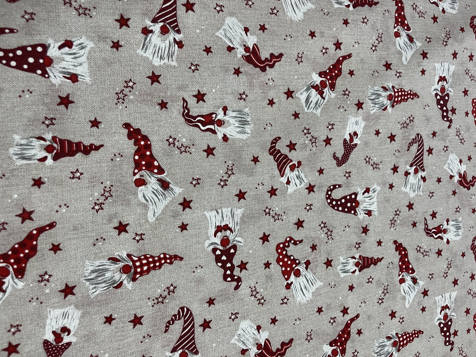 Λεπτό καραβόπανο – Χριστουγεννιάτικα Ξωτικά με Σκούφους Μπεζ βάση - Image 2