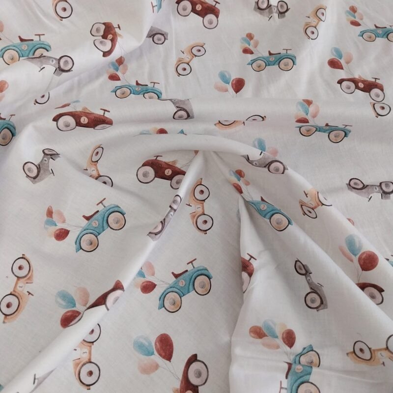 Ποπλίνα - 100% Βαμβάκι - Mini Race Cars