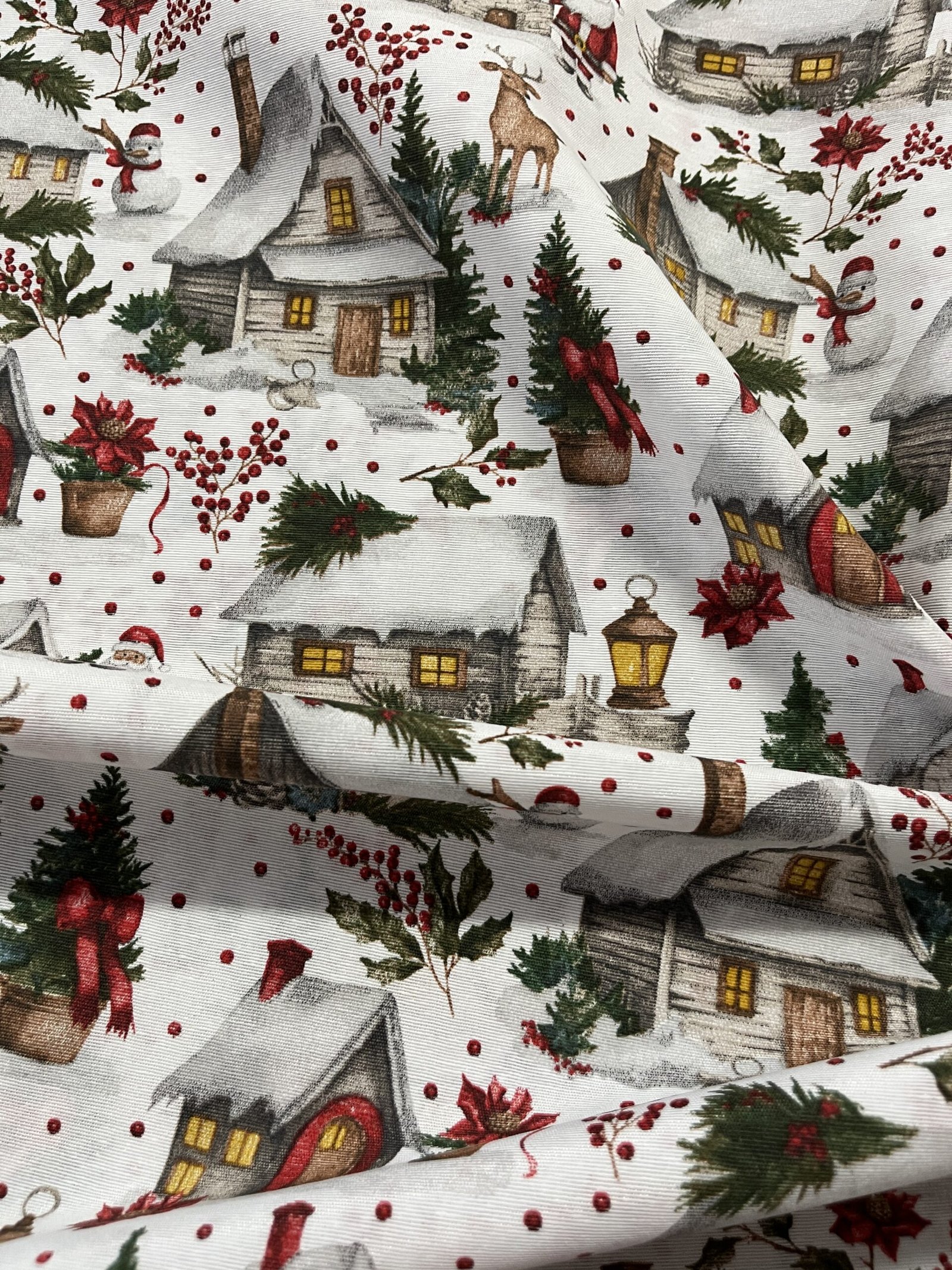 Λεπτό καραβόπανο – Χιονισμένο Χριστουγεννιάτικο Χωριό - Image 3