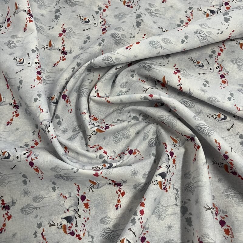 Ποπλίνα - 100% Βαμβάκι - Χειμωνιάτικα Κλαδιά & Μούρα - Γκρι