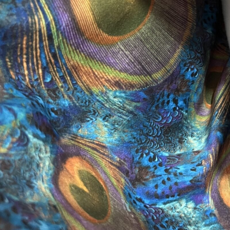 Βελούδο Επίπλωσης – Σταθερό - Φτερά Παγωνιού Μπλε/Χρυσό